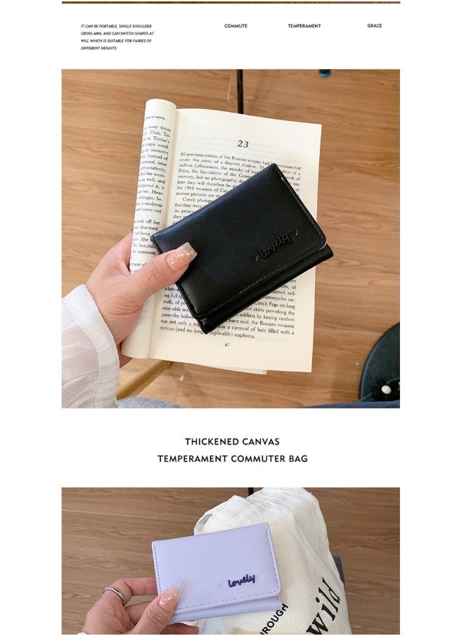 Korean Lovely Letter Small Purse Women's Purse Short Folding Large Capacity Simple Student Fashion Coin Wallet Card