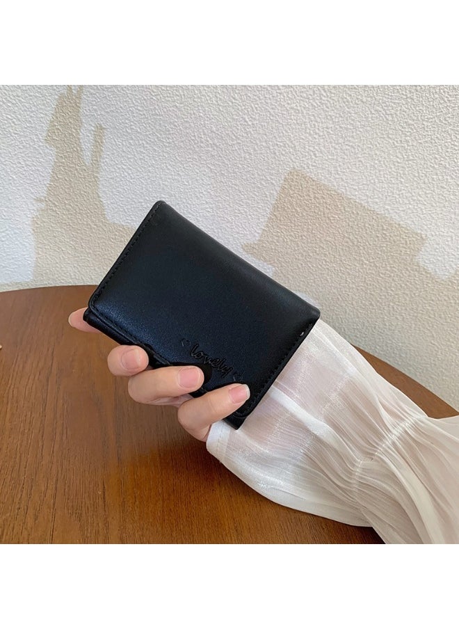 Korean Lovely Letter Small Purse Women's Purse Short Folding Large Capacity Simple Student Fashion Coin Wallet Card