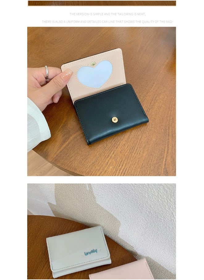 Korean Lovely Letter Small Purse Women's Purse Short Folding Large Capacity Simple Student Fashion Coin Wallet Card