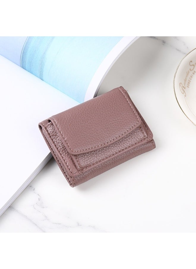 Korean Simple Women's Purse Short Multi-card Three Fold Large Capacity Anti-degaussing Purse