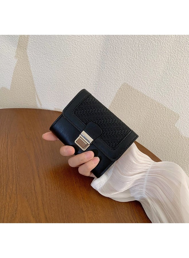 Ladies Purse Wallet PU Leather Short Women Wallet Card Holder Organiser Wallet Wristlet Clutch Wallet with Zipper Pocket Coin Purse