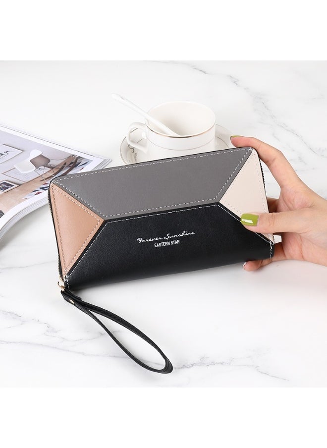 Ladies Purse Wallet PU Leather Long Women Wallet Card Holder Organiser Wallet Wristlet Clutch Wallet with Zipper Pocket Coin Purse Phone Wallet