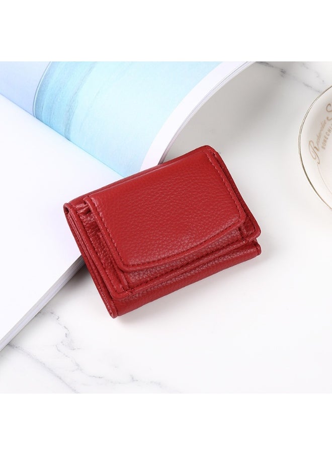 Korean Simple Women's Purse Short Multi-card Three Fold Large Capacity Anti-degaussing Purse