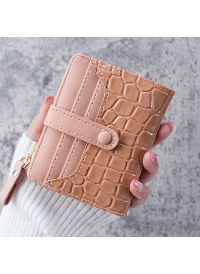New Women's Stone Alligator Purse Buckle Short Korean Card Bag Zipper Multi-card Coin Purse Wallet