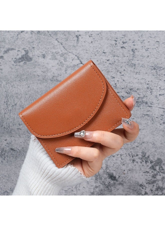 Korean ins Short Card Bag Portable Small Solid Color Simple Girl's new PU Leather Certificate Purse Wallet