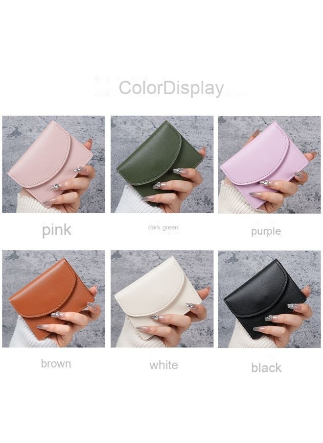 Korean ins Short Card Bag Portable Small Solid Color Simple Girl's new PU Leather Certificate Purse Wallet