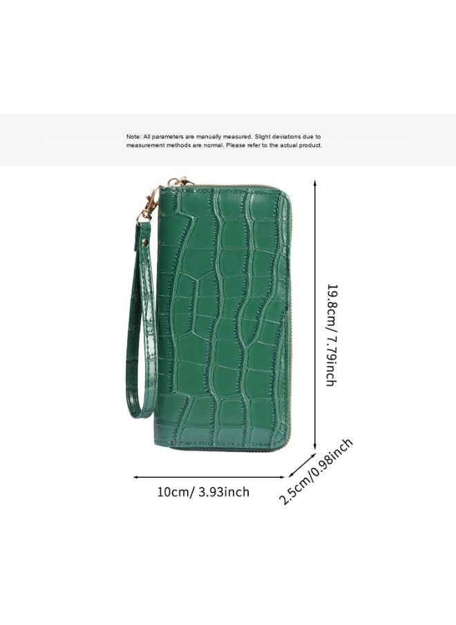 New Crocodile Pattern Small Fragrant PU Leathe Hand Bag Card Bag Multi-Functional Zipper Bag Advanced Purse Wallet
