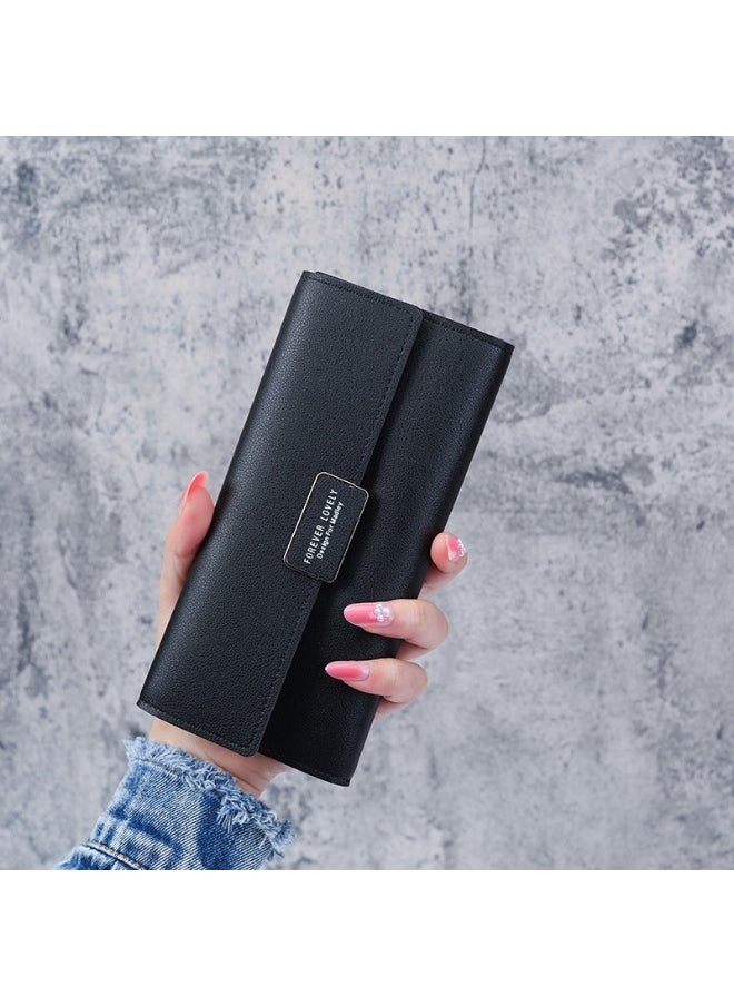 Ladies Purse Wallet PU Leather Long Women Wallet Card Holder Organiser Wallet Wristlet Clutch Wallet with Zipper Pocket Coin Purse Phone Wallet