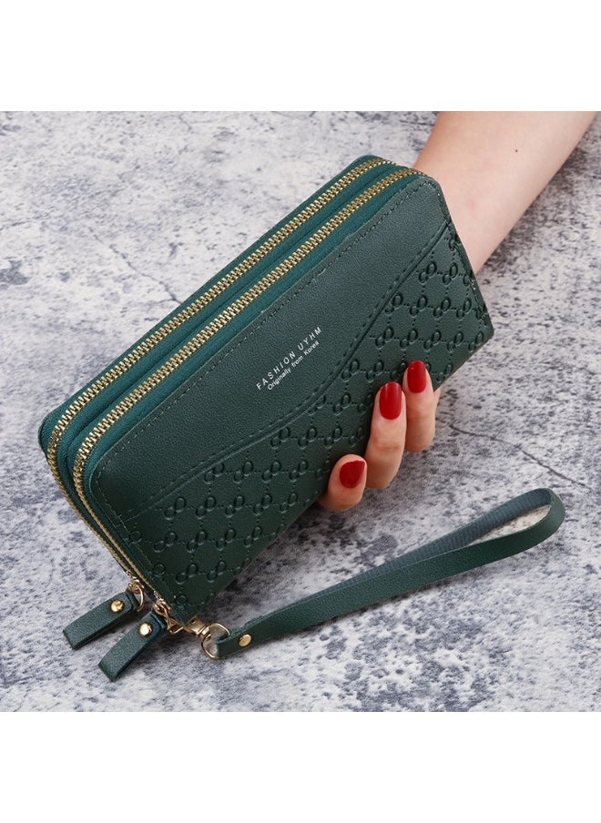 Ladies Purse Wallet PU Leather Long Women Wallet Card Holder Organiser Wallet Wristlet Clutch Wallet with Zipper Pocket Coin Purse Phone Wallet with Pendant