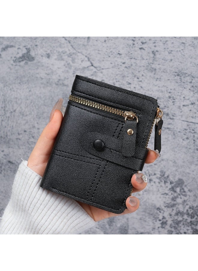 Ladies Purse Wallet PU Leather Short Women Wallet Card Holder Organiser Wallet Wristlet Clutch Wallet with Zipper Pocket Coin Purse Phone Wallet