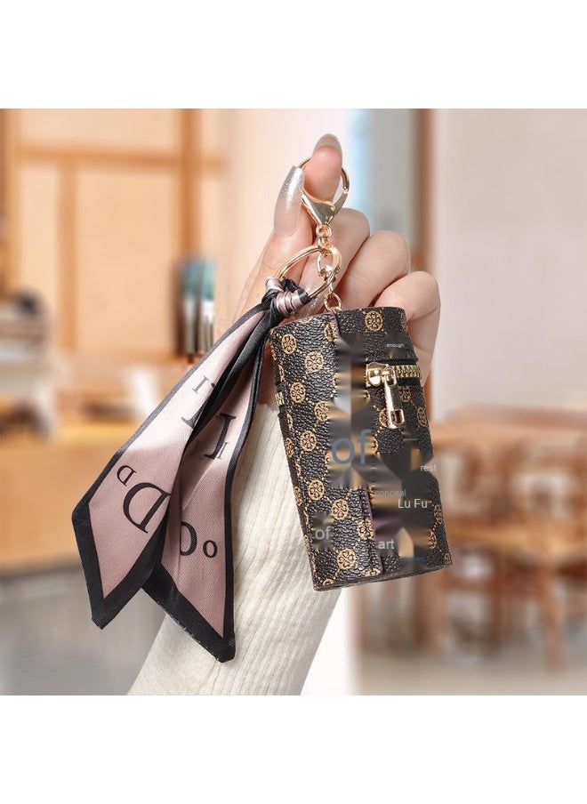 High Luxury Coin Purse Pendant Earphone Bag Lipstick Mini Keychain Bag Retro Bucket Mouth Red Envelope Simple Pendant