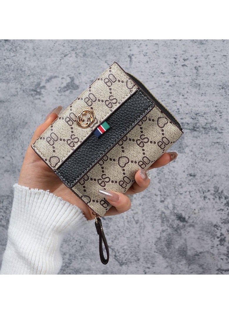 New Short Printed Multi-card Student Purse Ladies Large Capacity Organ Card Coin Purse Wallet All-in-one Bag