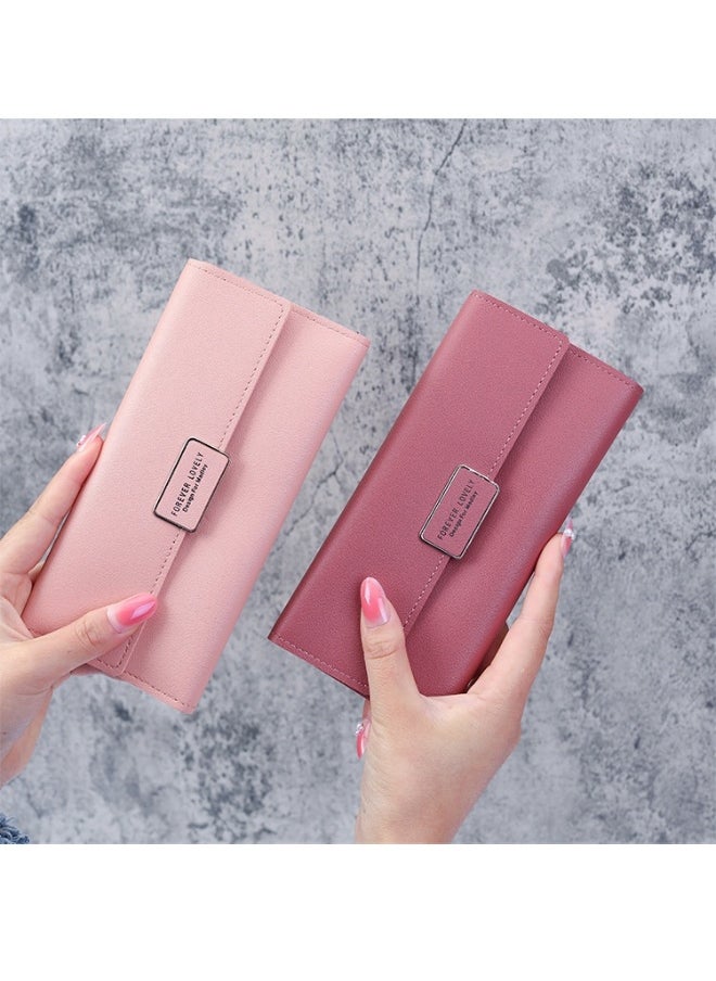 Ladies Purse Wallet PU Leather Long Women Wallet Card Holder Organiser Wallet Wristlet Clutch Wallet with Zipper Pocket Coin Purse Phone Wallet