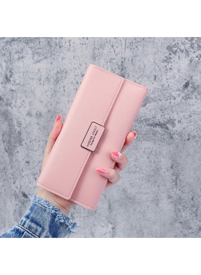 Ladies Purse Wallet PU Leather Long Women Wallet Card Holder Organiser Wallet Wristlet Clutch Wallet with Zipper Pocket Coin Purse Phone Wallet