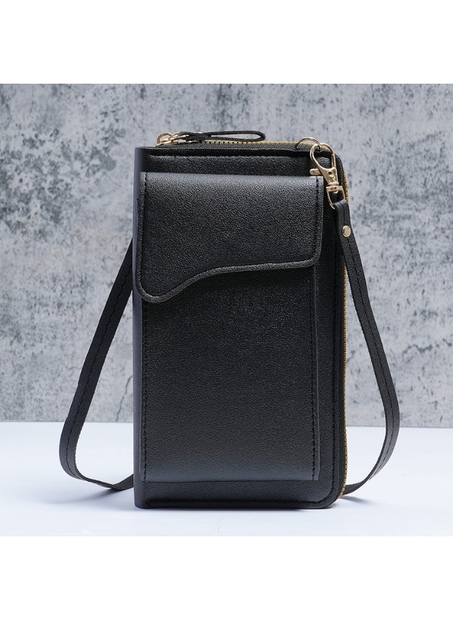New Fashion Korean Single Shoulder Crossbody Bag Large Capacity Women's Long Purse Solid Color Purse Phone Wallet