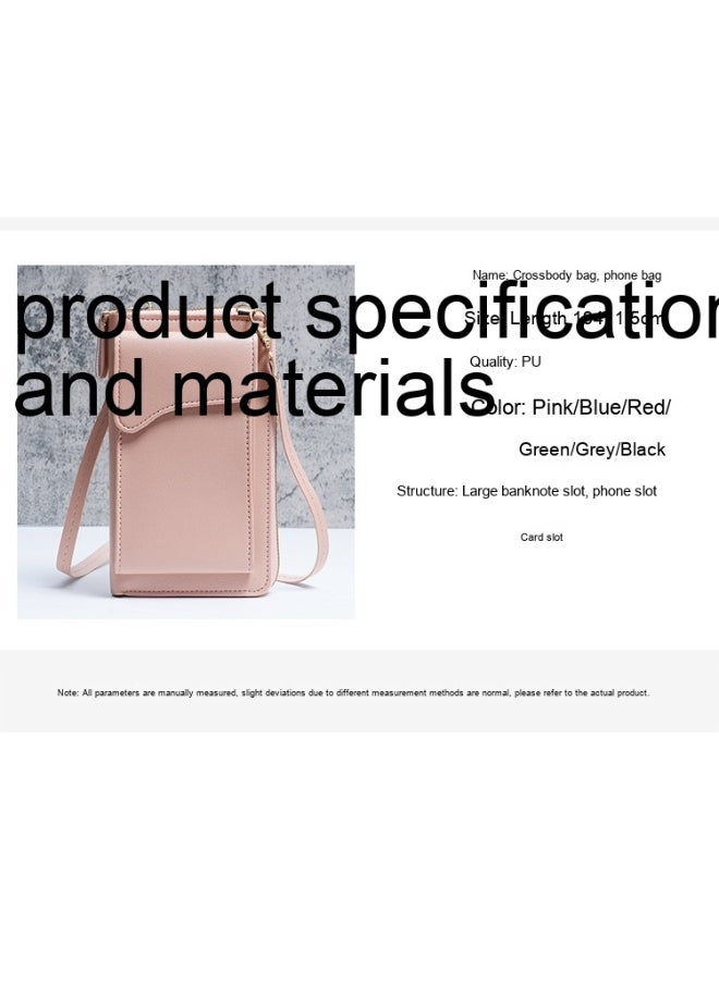 New Fashion Korean Single Shoulder Crossbody Bag Large Capacity Women's Long Purse Solid Color Purse Phone Wallet