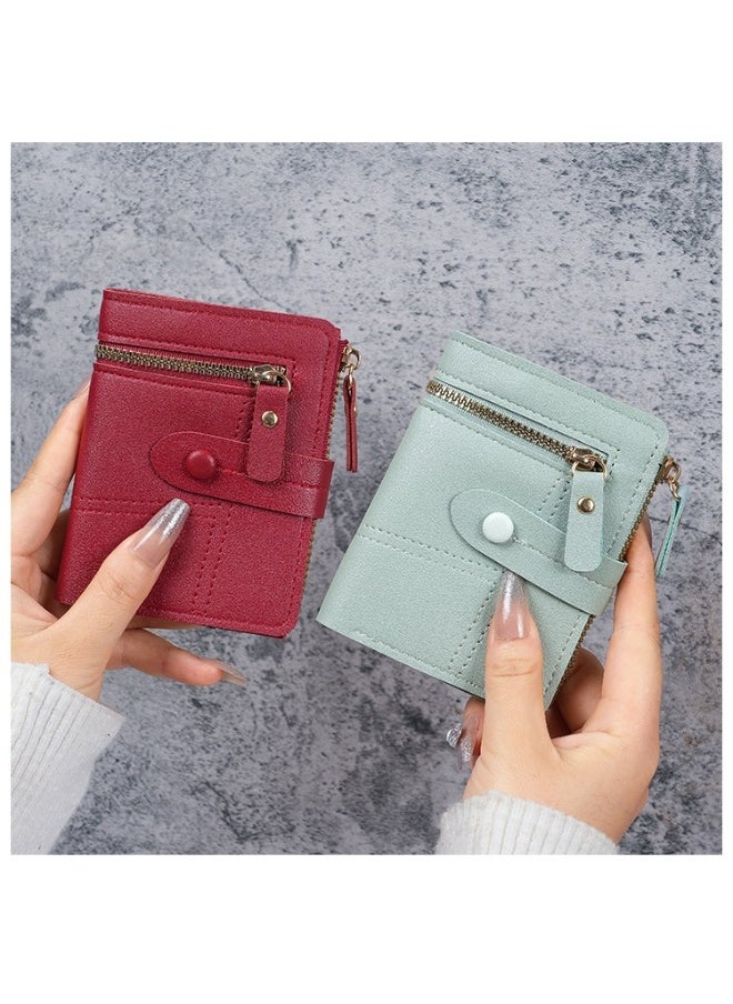 Ladies Purse Wallet PU Leather Short Women Wallet Card Holder Organiser Wallet Wristlet Clutch Wallet with Zipper Pocket Coin Purse Phone Wallet