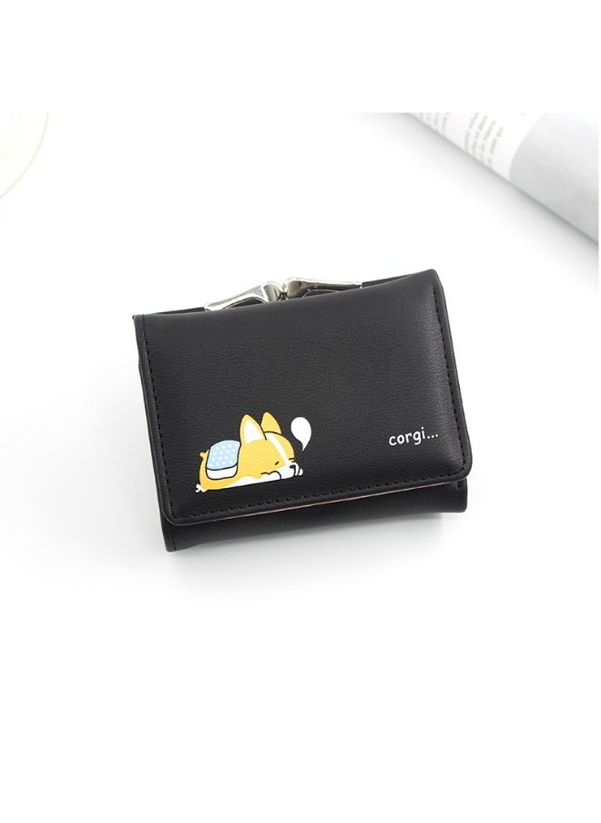 Women's Purse Cartoon Cute Clutch Purse Coin Purse Pu Triple Fold Women's Short Purse Money Clip
