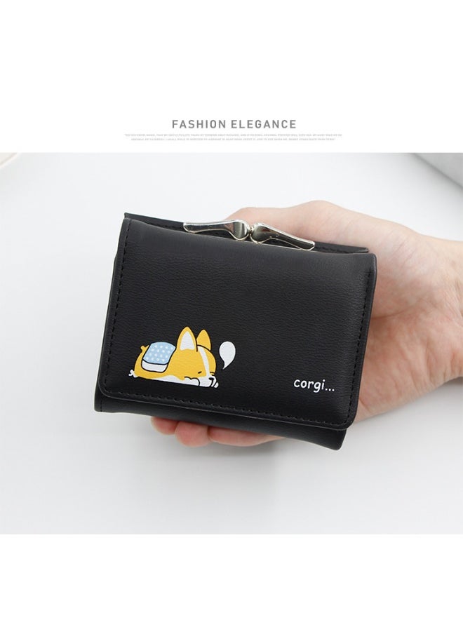 Women's Purse Cartoon Cute Clutch Purse Coin Purse Pu Triple Fold Women's Short Purse Money Clip