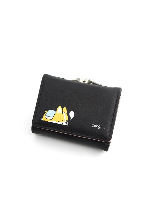 Women's Purse Cartoon Cute Clutch Purse Coin Purse Pu Triple Fold Women's Short Purse Money Clip