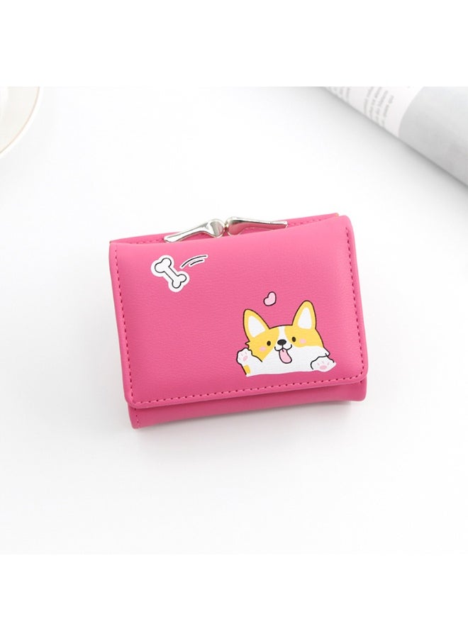 Women's Purse Cartoon Cute Clutch Purse Coin Purse Pu Triple Fold Women's Short Purse Money Clip