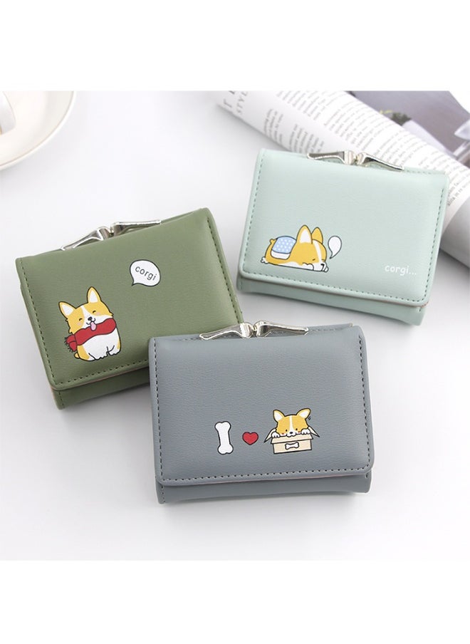 Women's Purse Cartoon Cute Clutch Purse Coin Purse Pu Triple Fold Women's Short Purse Money Clip