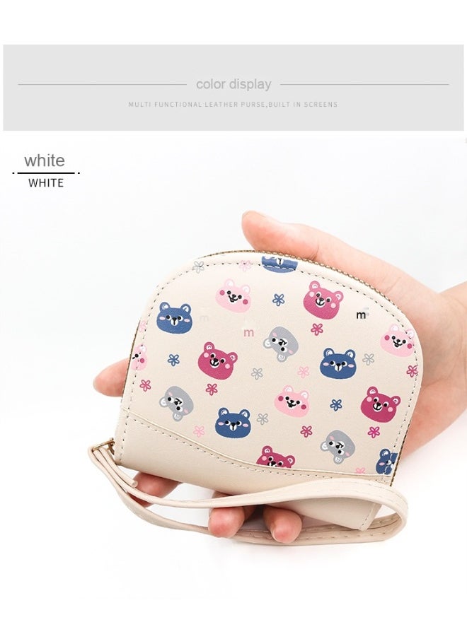 Card Bag Cute Cartoon Short Zipper Purse Card Bag Women's Bear Coin Purse