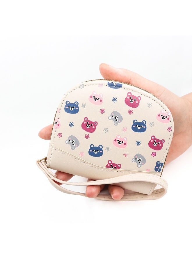 Card Bag Cute Cartoon Short Zipper Purse Card Bag Women's Bear Coin Purse