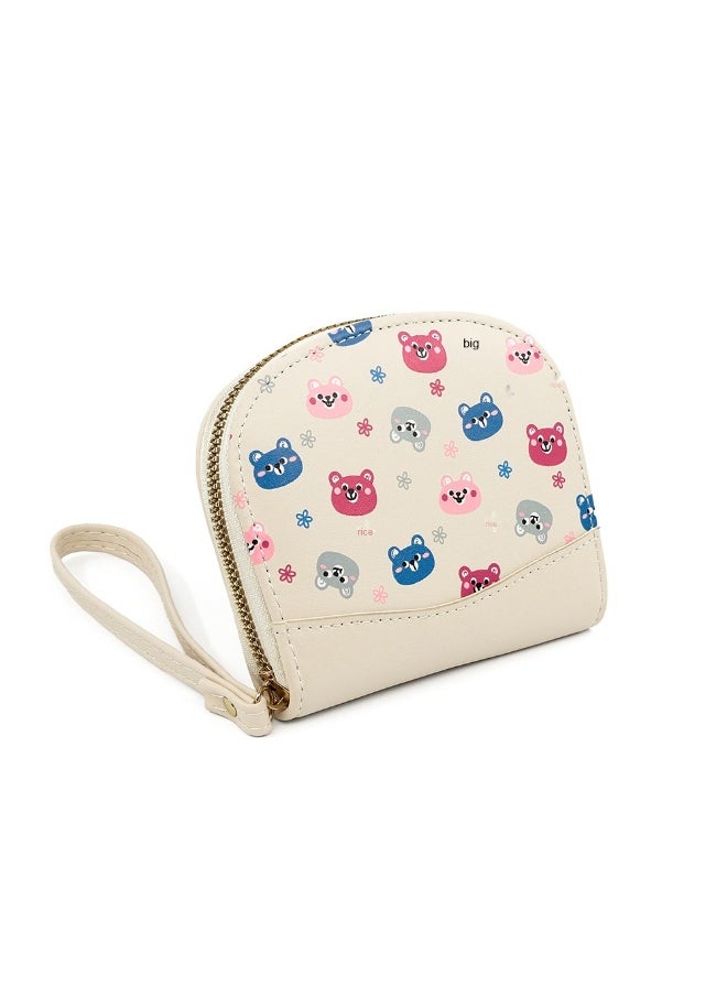 Card Bag Cute Cartoon Short Zipper Purse Card Bag Women's Bear Coin Purse