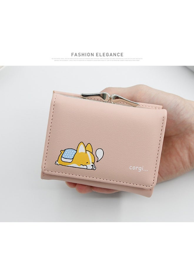 Women's Purse Cartoon Cute Clutch Purse Coin Purse Pu Triple Fold Women's Short Purse Money Clip