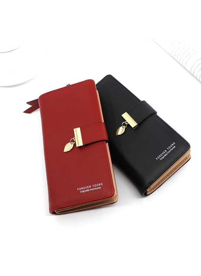 Stylish Women's Money Clip Large Banknote Slot Card Bag Photo Slot Phone Bag Clutch Bag Coin Purse Women's Zipper Bag