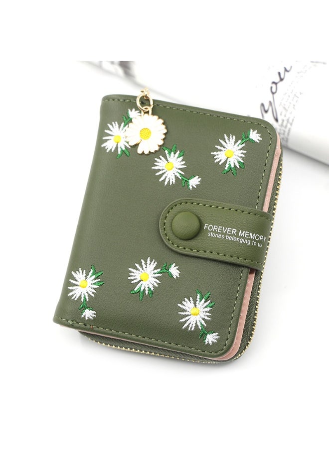 Personalized Women's Short Zipper Buckle Purse Purse Purse Coin Purse Embroidered Women's Card Bag