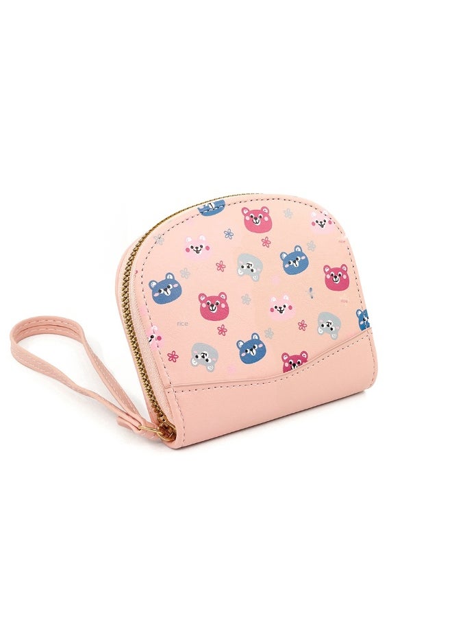 Card Bag Cute Cartoon Short Zipper Purse Card Bag Women's Bear Coin Purse