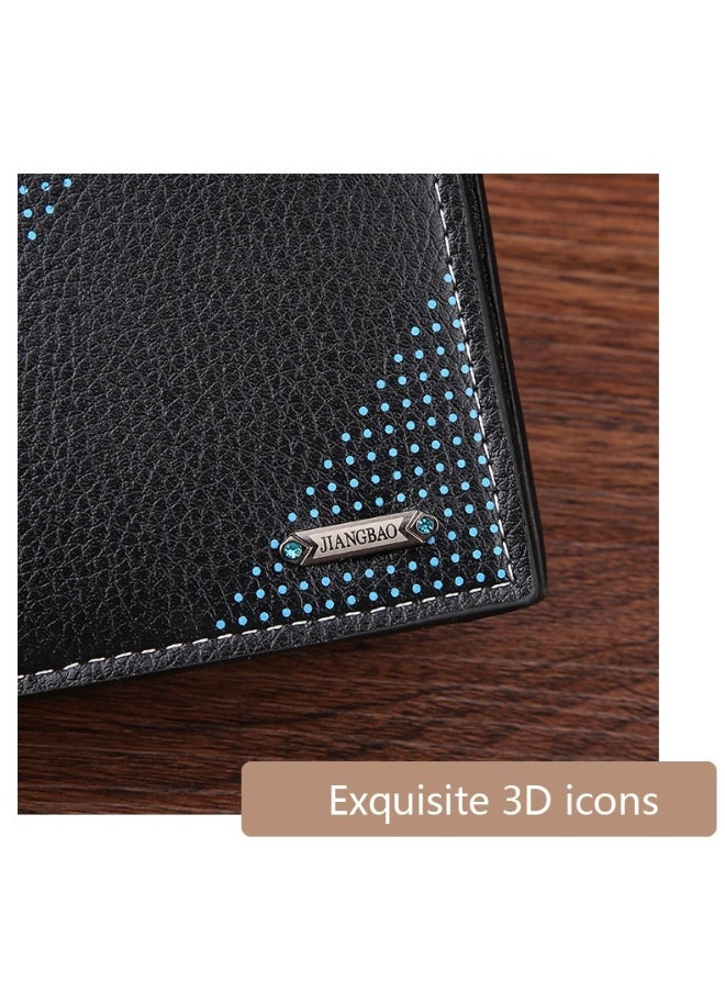 Men's Short Wallet Fashion Retro Multifunctional Wallet Zipper Buckle Card Holder