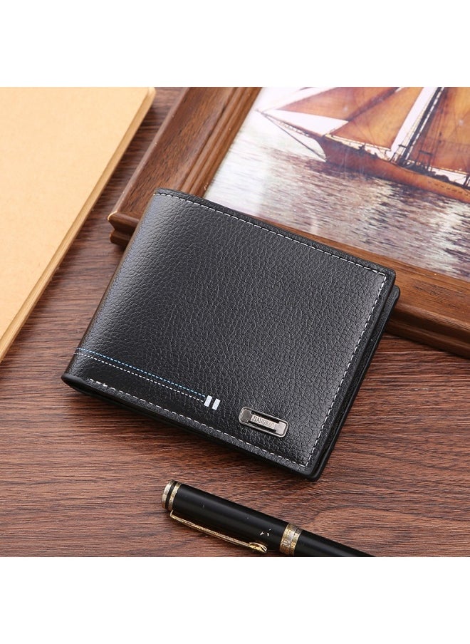 Men's Wallet Short Casual Fashion Simple Thin Wallet Youth Large Capacity Card Holder Coin Wallet
