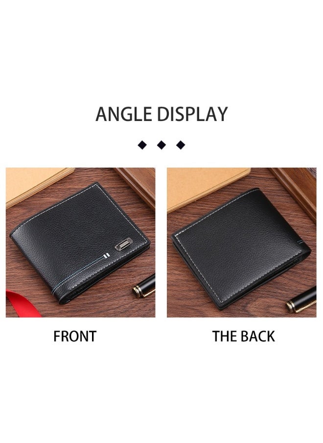 Men's Wallet Short Casual Fashion Simple Thin Wallet Youth Large Capacity Card Holder Coin Wallet