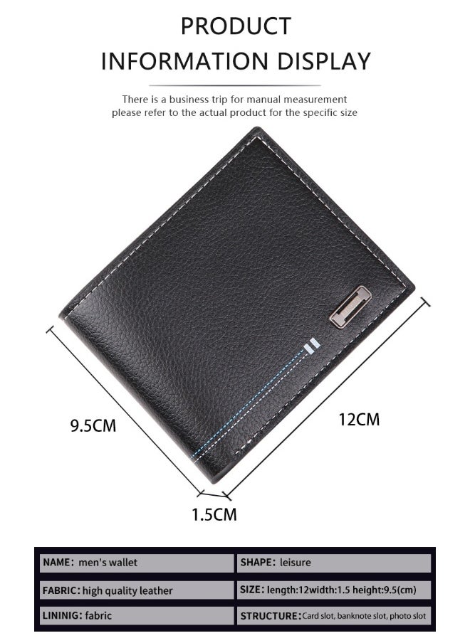 Men's Wallet Short Casual Fashion Simple Thin Wallet Youth Large Capacity Card Holder Coin Wallet