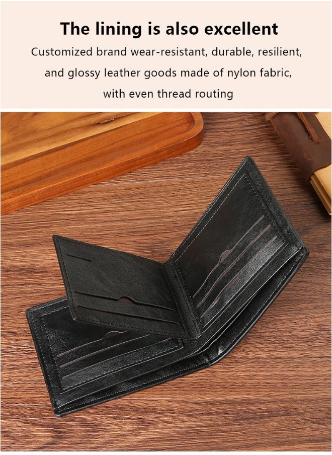 Men's Short Wallet European and American Fashion Retro Multifunctional Wallet Zipper Buckle Card Holder