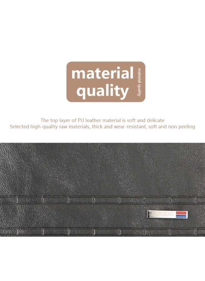 Men's Short Wallet European and American Fashion Retro Multifunctional Wallet Zipper Buckle Card Holder