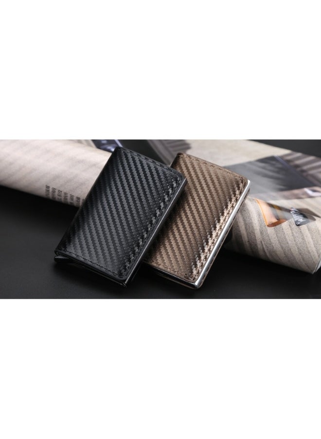 Men's Card Bag Card Sleeve Anti-degaussing RFID Wutomatic Card Men's Bank Card Clip Wallet