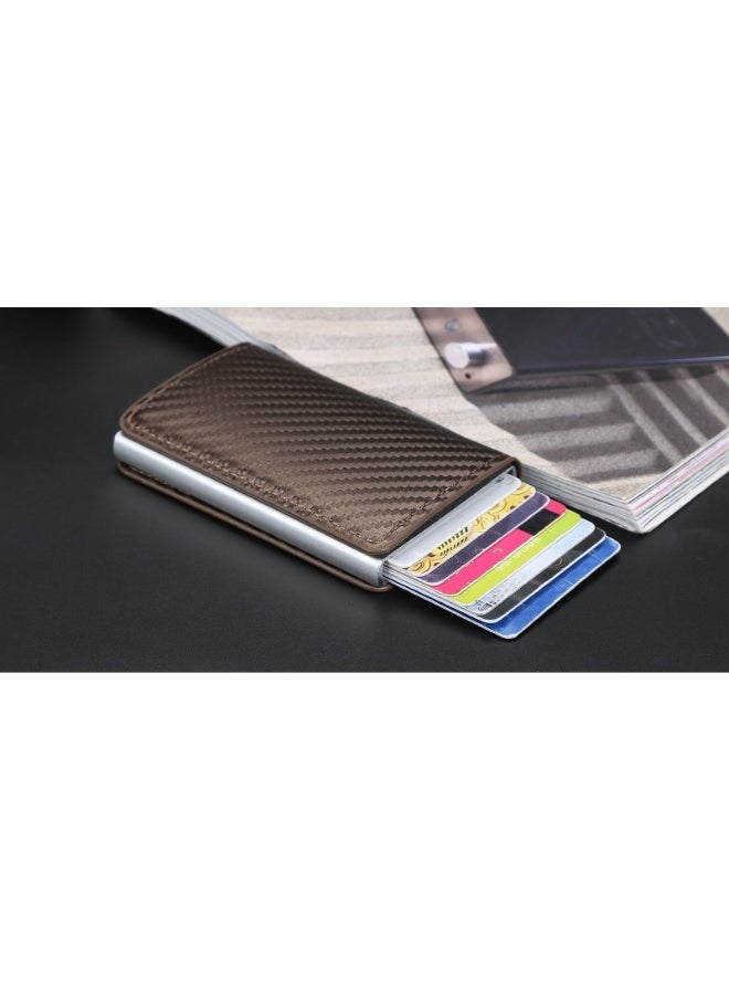 Men's Card Bag Card Sleeve Anti-degaussing RFID Wutomatic Card Men's Bank Card Clip Wallet