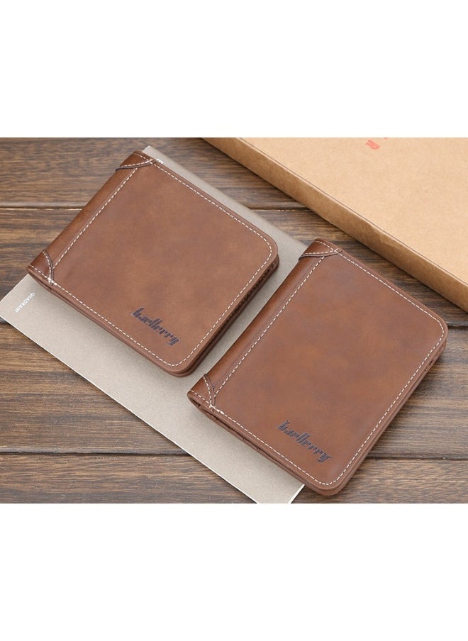 Men's Wallet Short Casual Small Wallet Youth Vintage Mini Money Clip