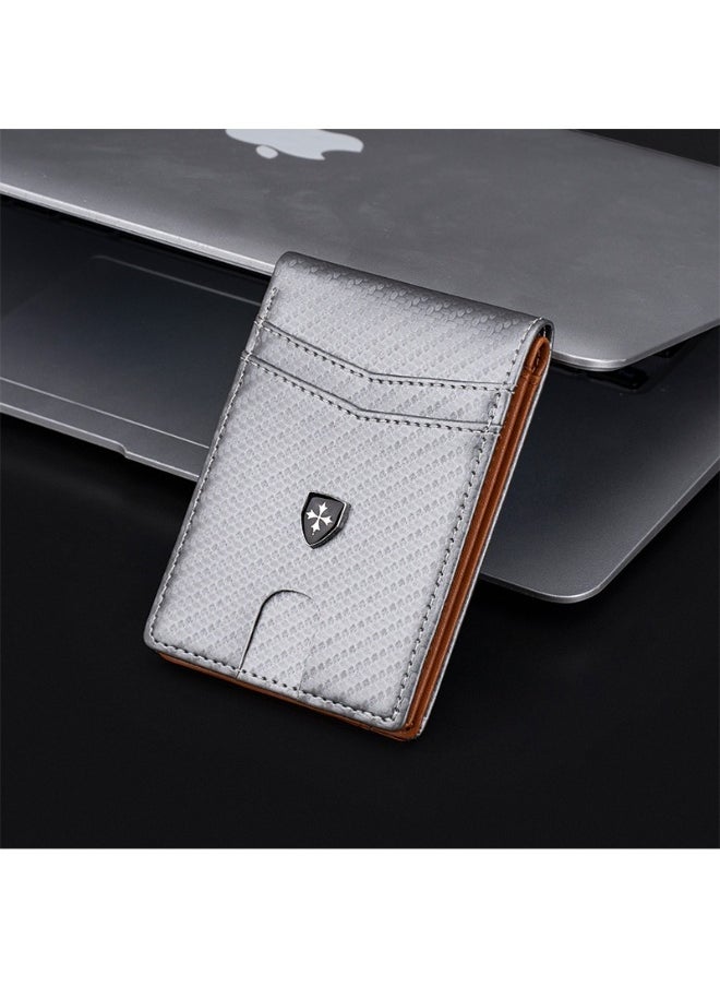 Men's Wallet Carbon Fiber Multi-card Wallet Multi-functional Thin RFID Anti-magnetic Card Bag