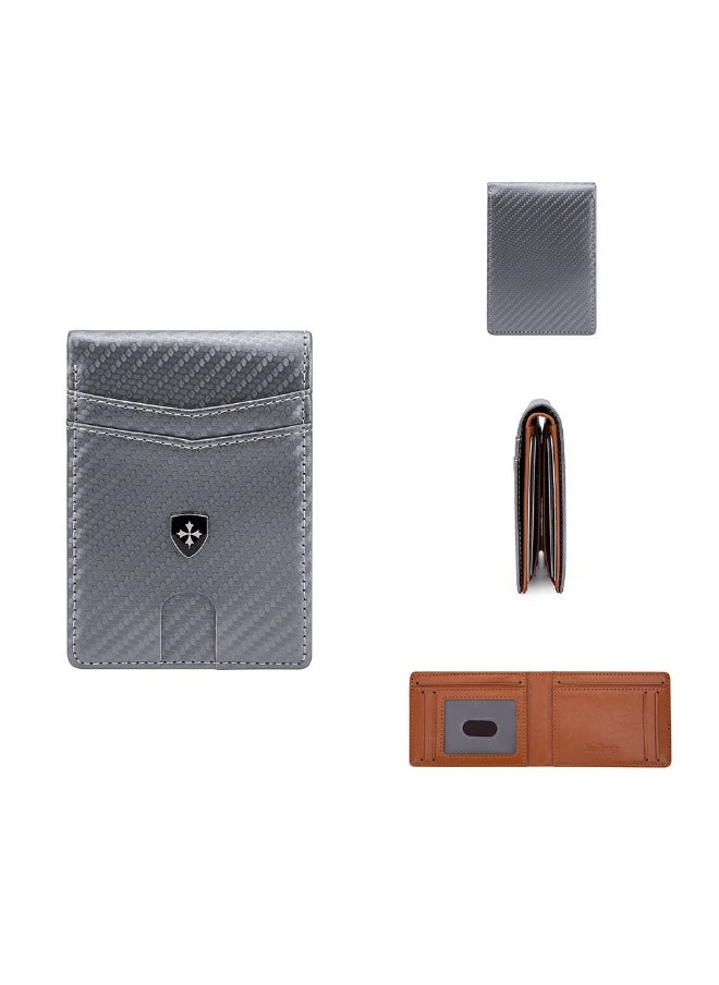 Men's Wallet Carbon Fiber Multi-card Wallet Multi-functional Thin RFID Anti-magnetic Card Bag