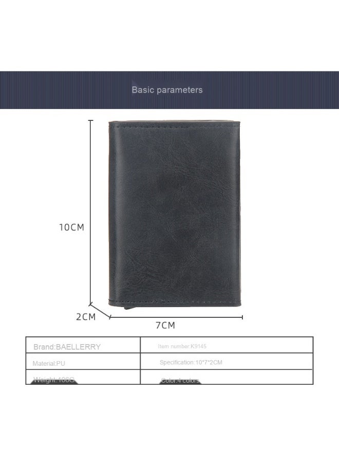 Men's Card Bag Business Leisure Anti-demagnetization Anti-theft Multi-card Automatic Card Jacket