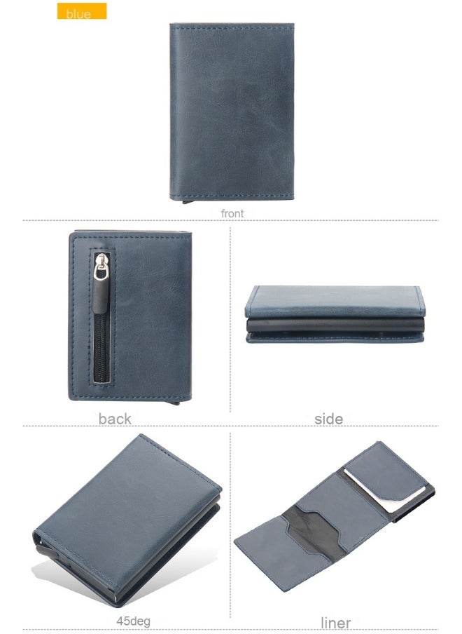 Men's Card Bag Business Leisure Anti-demagnetization Anti-theft Multi-card Automatic Card Jacket