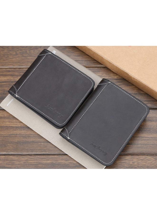 Men's Wallet Short Casual Small Wallet Youth Vintage Mini Money Clip