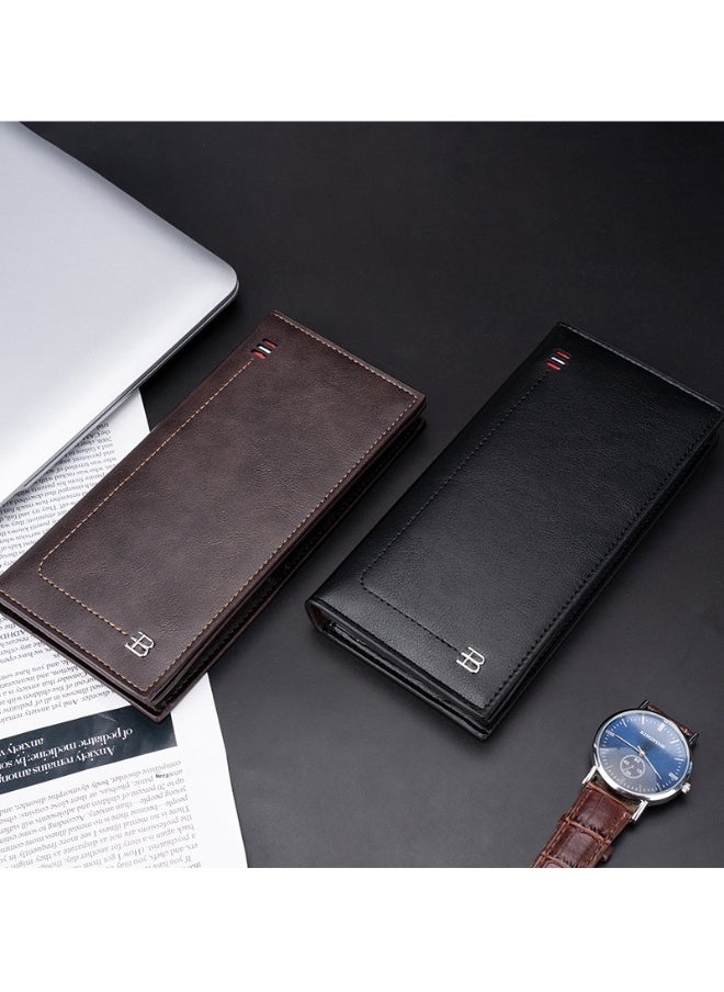 Men's Wallet Long Multi-slot Zipper Simple Money Clip Anti-theft Brush Holder Bag