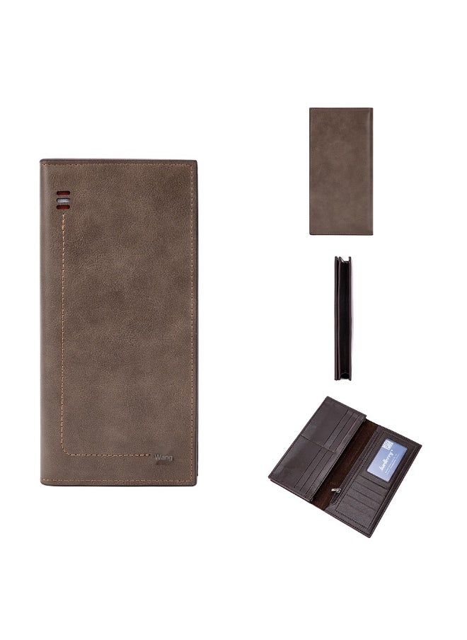 Men's Wallet Long Multi-slot Zipper Simple Money Clip Anti-theft Brush Holder Bag