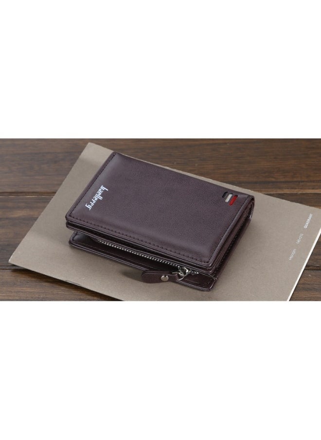 Men's Wllet Short Vertical Advanced Sense Multi Card Clip Zipper Large Capacity Coin Wallet